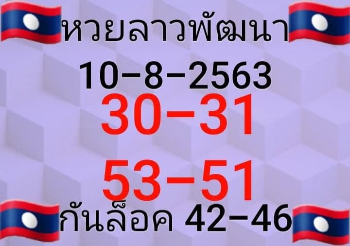 หวยลาววันนี้ 10.8.63 ชุดที่10