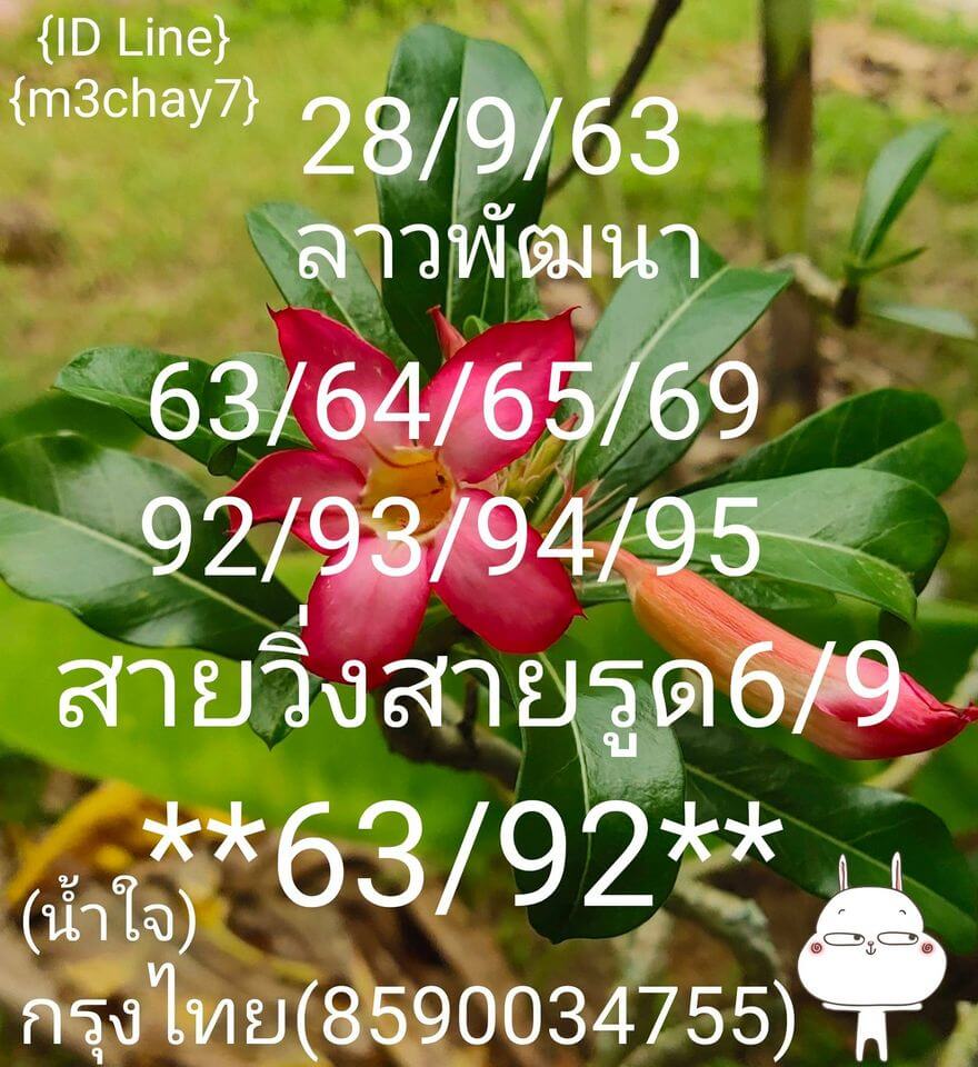 หวยลาววันนี้ 28/9/63 ชุดที่5