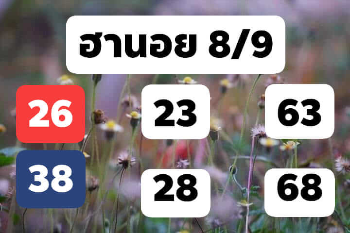 หวยฮานอยวันนี้ 8/9/63 ชุดที่15