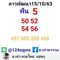 หวยลาววันนี้ 15/10/63 ชุดที่6