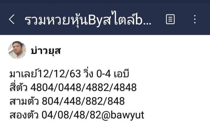 หวยมาเลย์วันนี้ 12/12/63 ชุดที่2