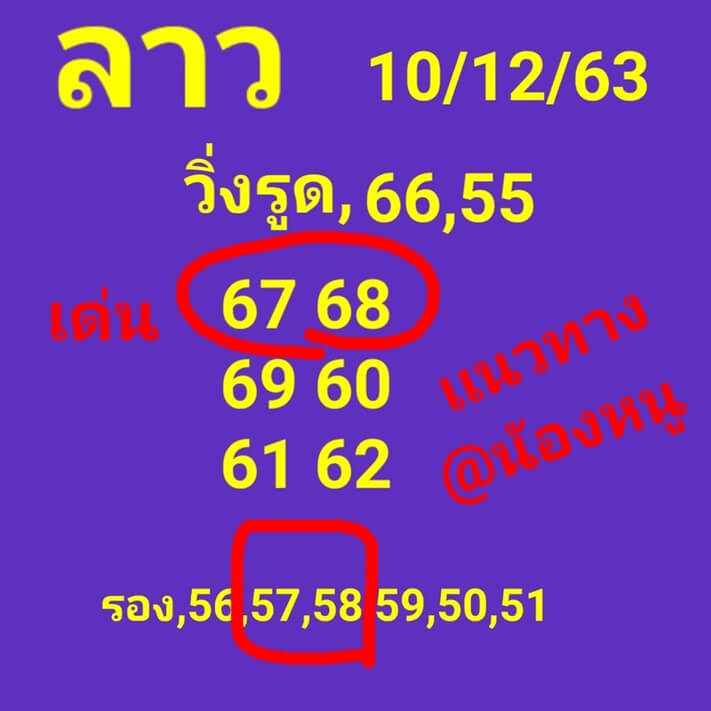 หวยลาววันนี้ 10/12/63 ชุดที่ 1