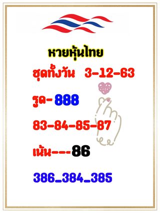 หวยหุ้นวันนี้ 3/12/63 ชุดที่7