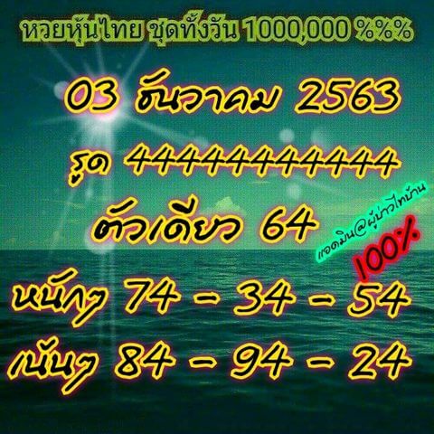 หวยหุ้นวันนี้ 3/12/63 ชุดที่8