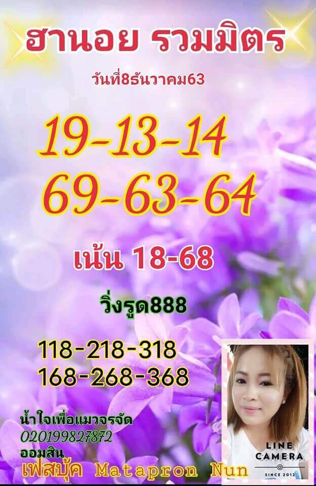 หวยฮานอยวันนี้ 10/12/63 ชุดที่11