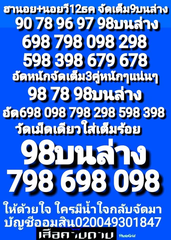 หวยฮานอยวันนี้ 12/12/63 ชุดที่11