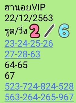 หวยฮานอยวันนี้ 22/12/63 ชุดที่3