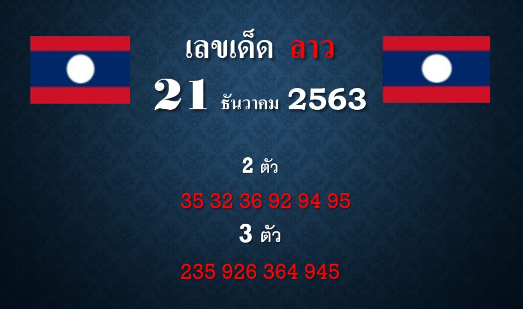 หวยลาววันนี้ 21/1/64 ชุดที่10