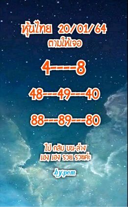 หวยหุ้นวันนี้ 20/1/64 ชุดที่10