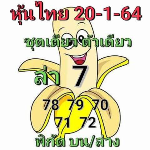 หวยหุ้นวันนี้ 20/1/64 ชุดที่6