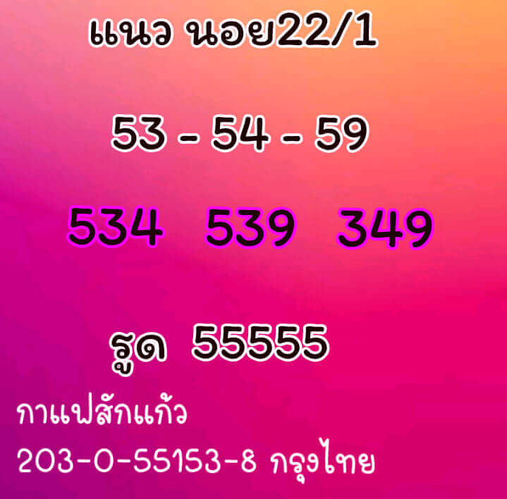 หวยฮานอยวันนี้ 22/1/64 ชุดที่11