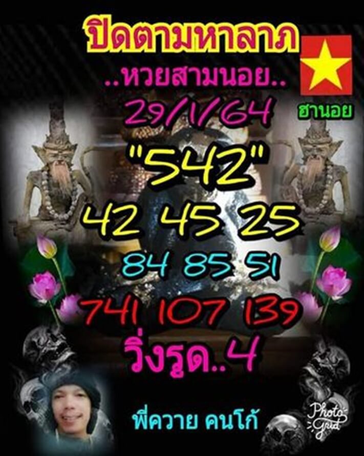 หวยฮานอยวันนี้ 29/1/64 ชุดที่1