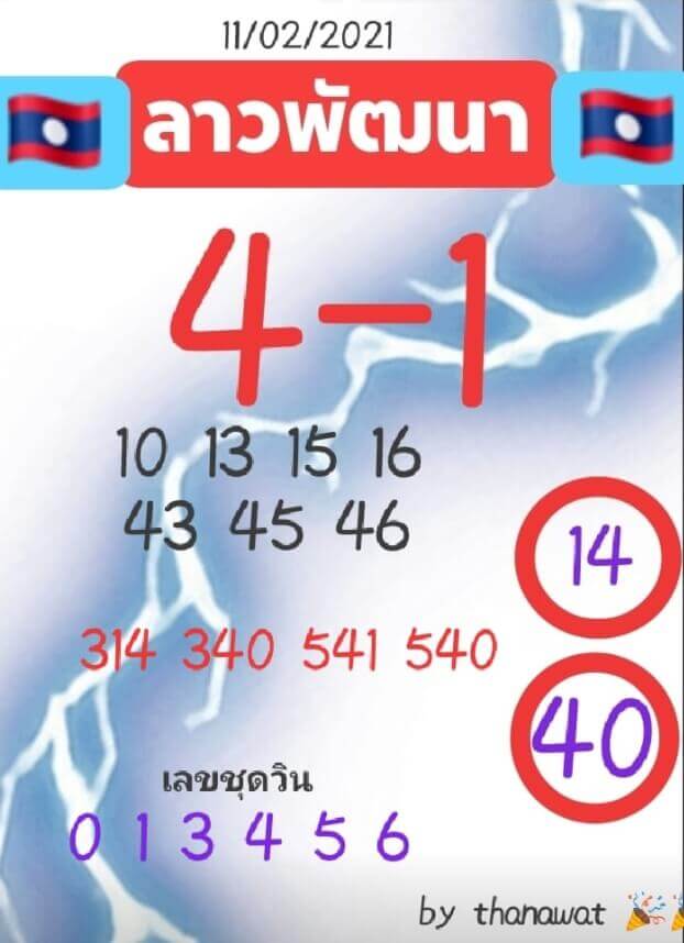 หวยลาววันนี้ 11/2/64 ชุดที่่12