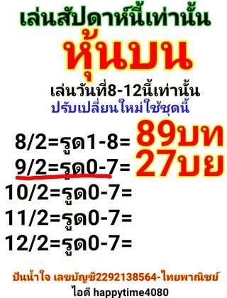 หวยหุ้นวันนี้ 10/2/64 ชุดที่4