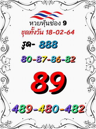 หวยหุ้นวันนี้ 18/2/64 ชุดที่12