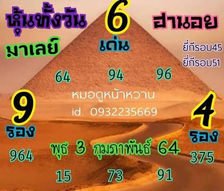 หวยฮานอยวันนี้ 3/2/64 ชุดที่12