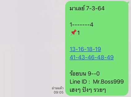 หวยมาเลย์วันนี้ 7/3/64 ชุดที่12