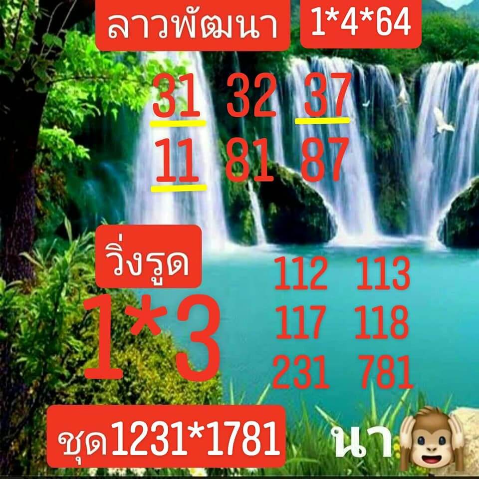 หวยลาววันนี้ 1/4/64 ชุดที่2