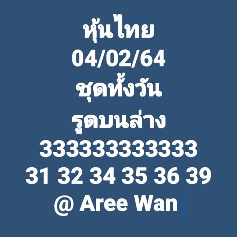 หวยหุ้นวันนี้ 4/3/64 ชุดที่1