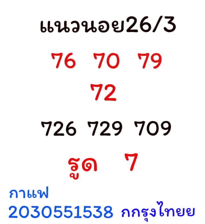 หวยฮานอยวันนี้ 26/3/64 ชุดที่3