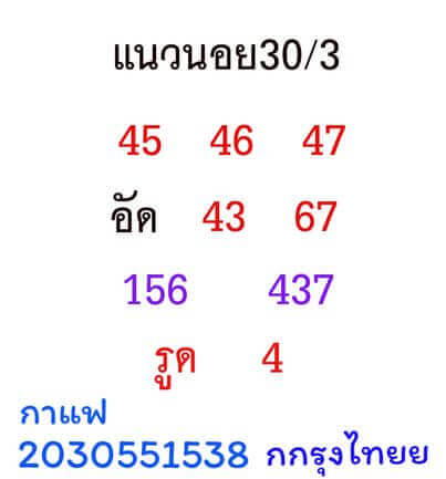 หวยฮานอยวันนี้ 30/3/64 ชุดที่6