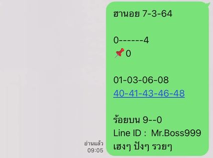 หวยฮานอยวันนี้ 7/3/64 ชุดที่10