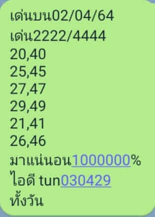 หวยหุ้นวันนี้ 2/4/64 ชุดที่14