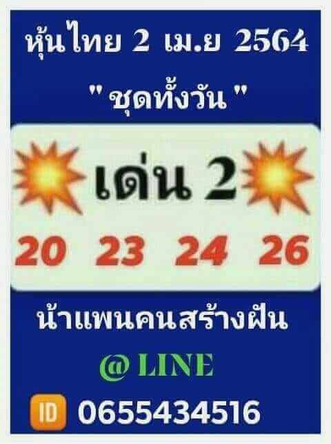 หวยหุ้นวันนี้ 2/4/64 ชุดที่5