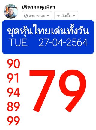 หวยหุ้นวันนี้ 27/4/64 ชุดที่7