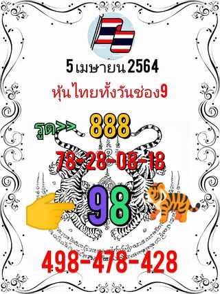 หวยหุ้นวันนี้ 5/4/64 ชุดที่10