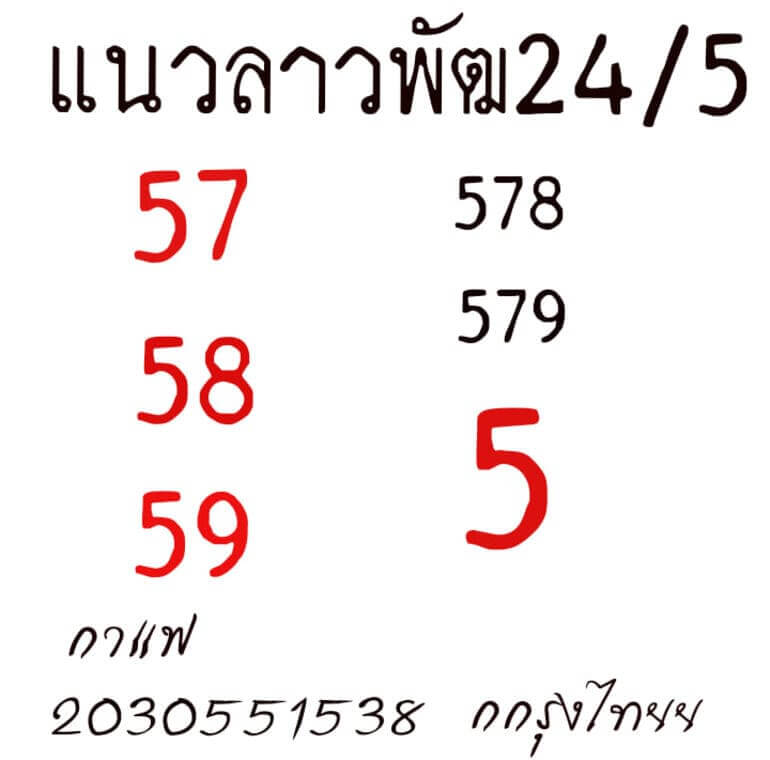 หวยลาววันนี้ 24/5/64 ชุดที่7