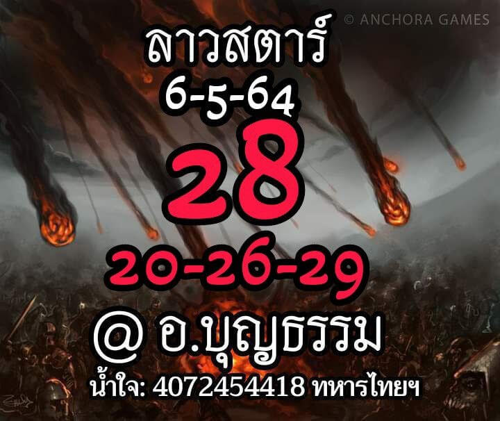 หวยลาววันนี้ 6/5/64 ชุดที่10