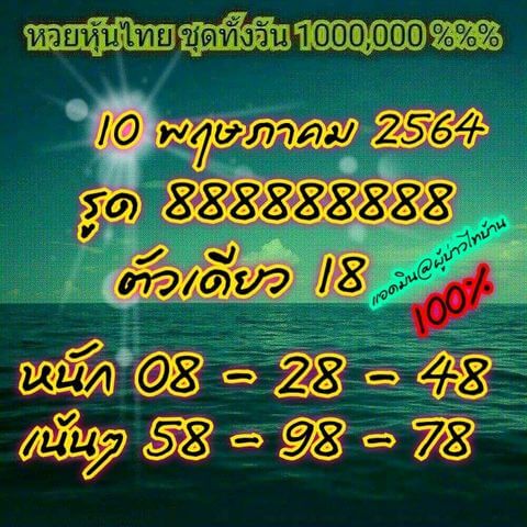 หวยหุ้นวันนี้ 10/5/64 ชุดที่2