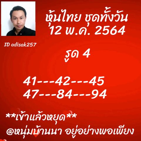 หวยหุ้นวันนี้ 12/5/64 ชุดที่7