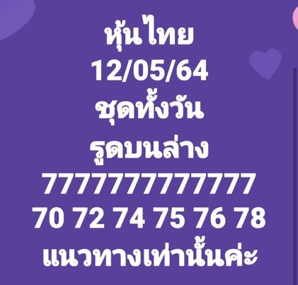 หวยหุ้นวันนี้ 12/5/64 ชุดที่9