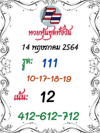 หวยหุ้นวันนี้ 14/5/64 ชุดที่2