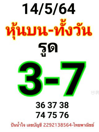 หวยหุ้นวันนี้ 14/5/64 ชุดที่8