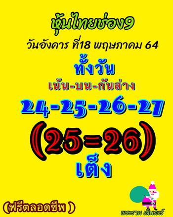 หวยหุ้นวันนี้ 18/5/64 ชุดที่10