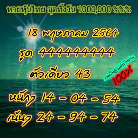 หวยหุ้นวันนี้ 18/5/64 ชุดที่3