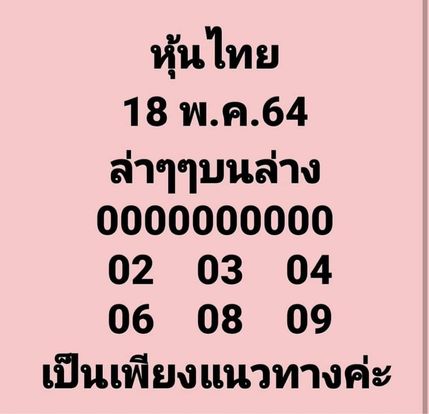 หวยหุ้นวันนี้ 18/5/64 ชุดที่9