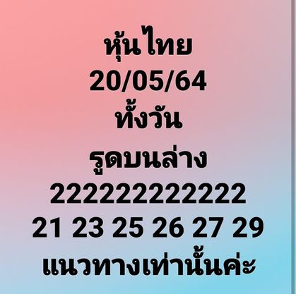 หวยหุ้นวันนี้ 20/5/64 ชุดที่10