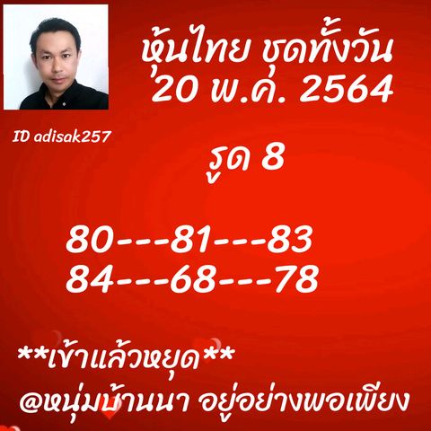 หวยหุ้นวันนี้ 20/5/64 ชุดที่11