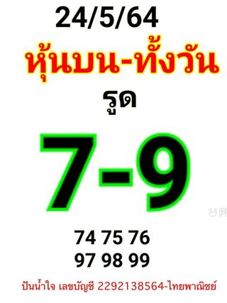 หวยหุ้นวันนี้ 24/5/64 ชุดที่8