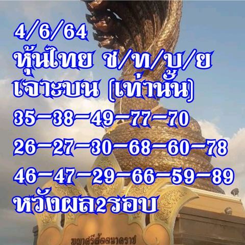 หวยหุ้นวันนี้ 4/6/64 ชุดที่6