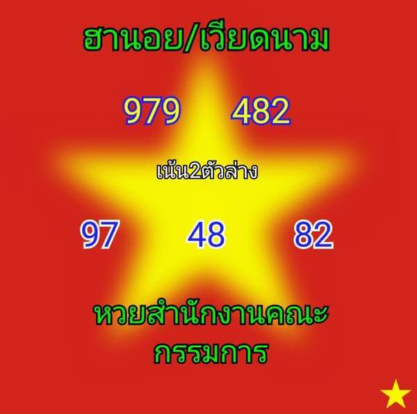 หวยฮานอยวันนี้ 11/6/64 ชุดที่7