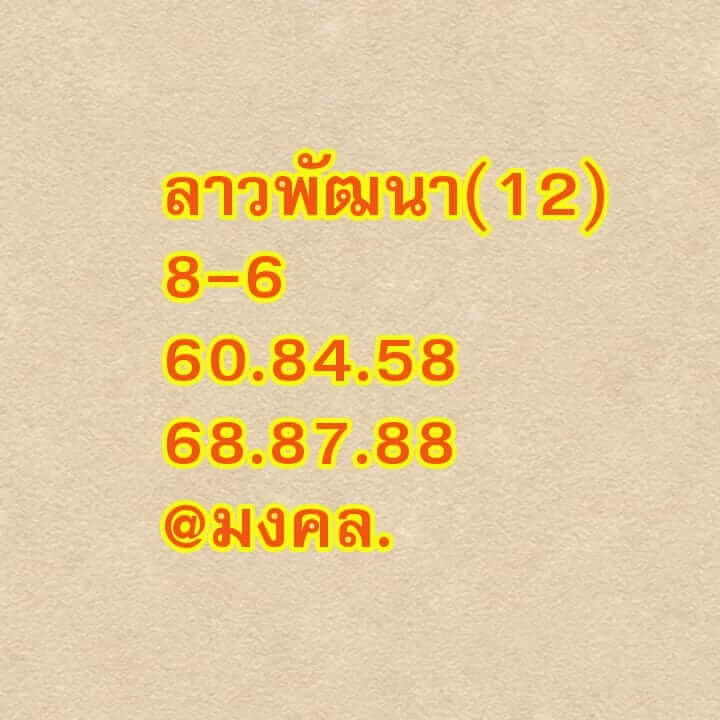 หวยลาววันนี้ 12/7/64 ชุดที่12