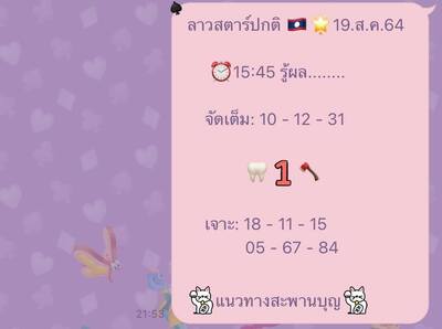 หวยลาววันนี้ 19/8/64 ชุดที่12