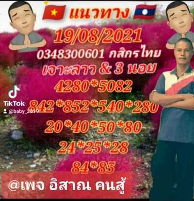 หวยลาววันนี้ 19/8/64 ชุดที่2