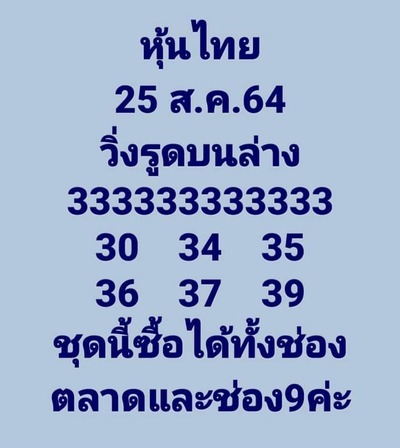 หวยหุ้นวันนี้ 25/8/64 ชุดที่1