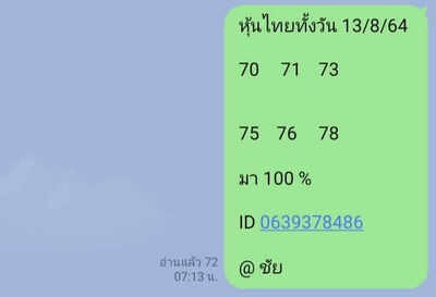 หวยหุ้นวันนี้13/8/64 ชุดที่ 14